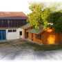 Baustelle - neue Hütte (Seitenbretter dran und Dachlatten drauf)